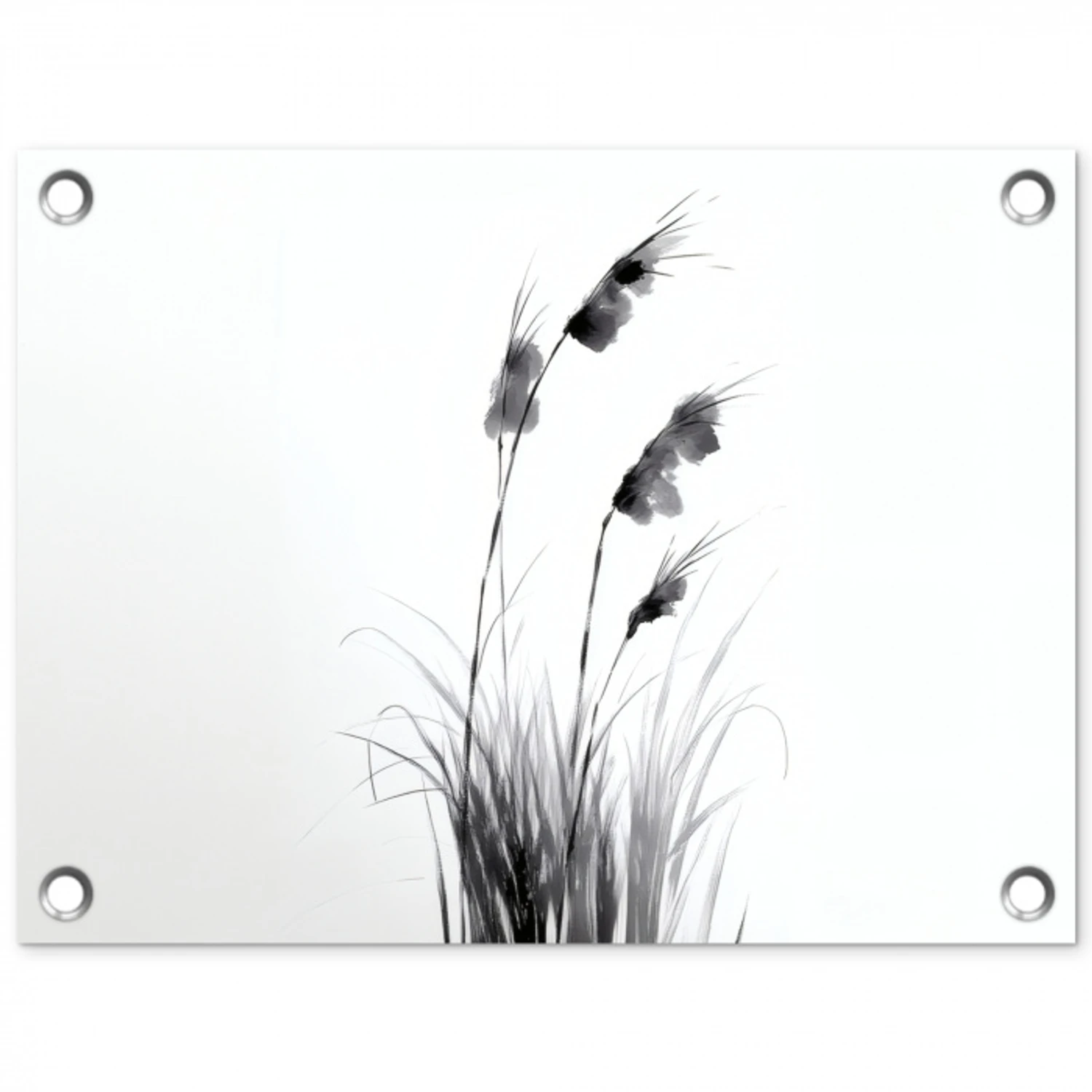 Minimalistisch - Stelen - Wit tuinposter los doek klein -3d