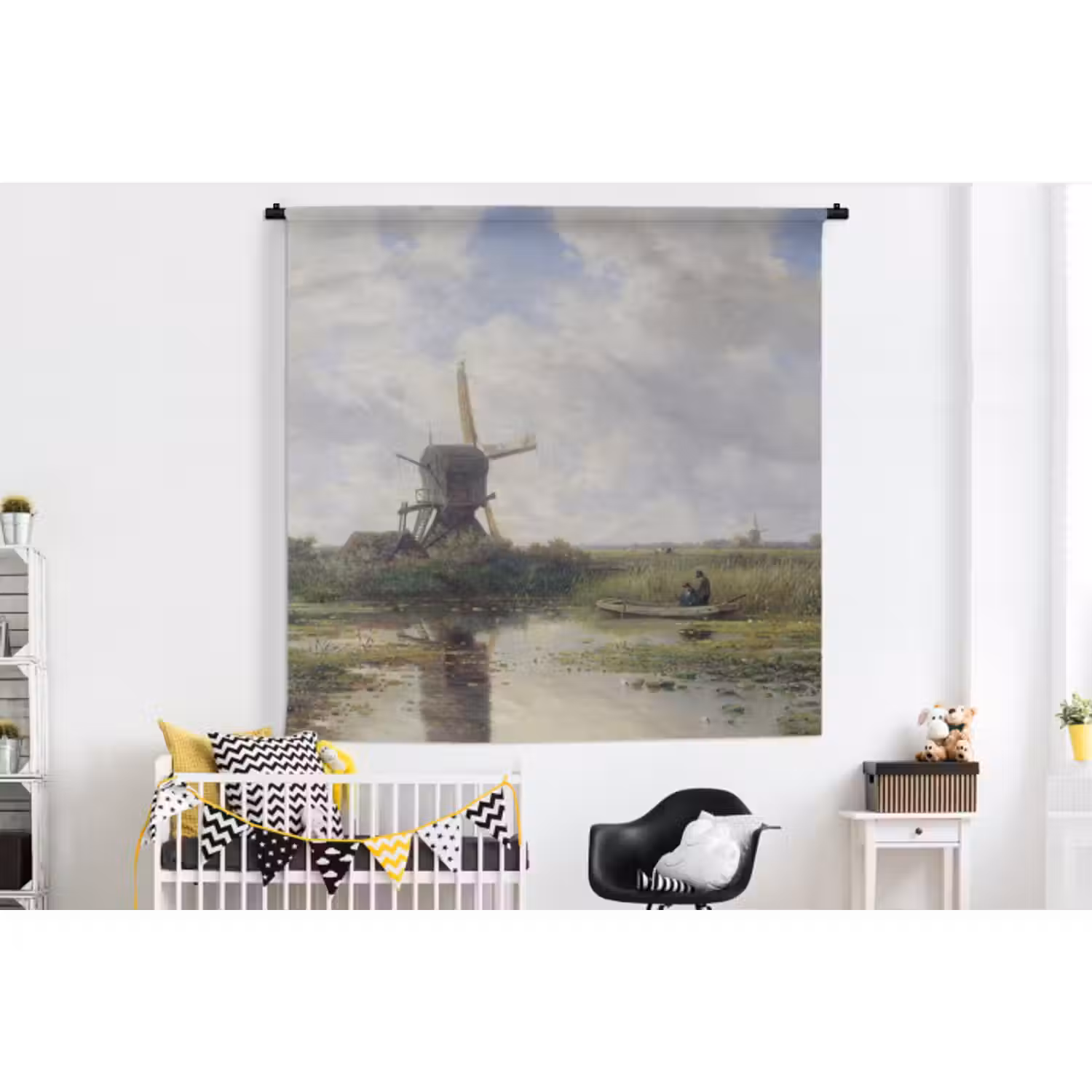Wandkleed - Molen - Willem Roelofs - Oude meesters - Kunst