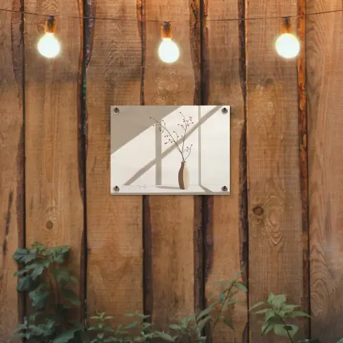 Vaas - Takken - Bessen - Minimalistisch tuinposter los doek klein -sfeer1