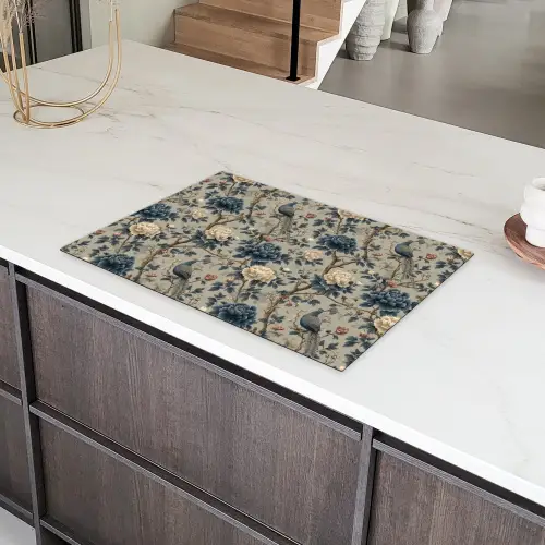 Pauw - Bloemen - Blauw Inductie beschermer vinyl 3mm klein 276 -sfeer8
