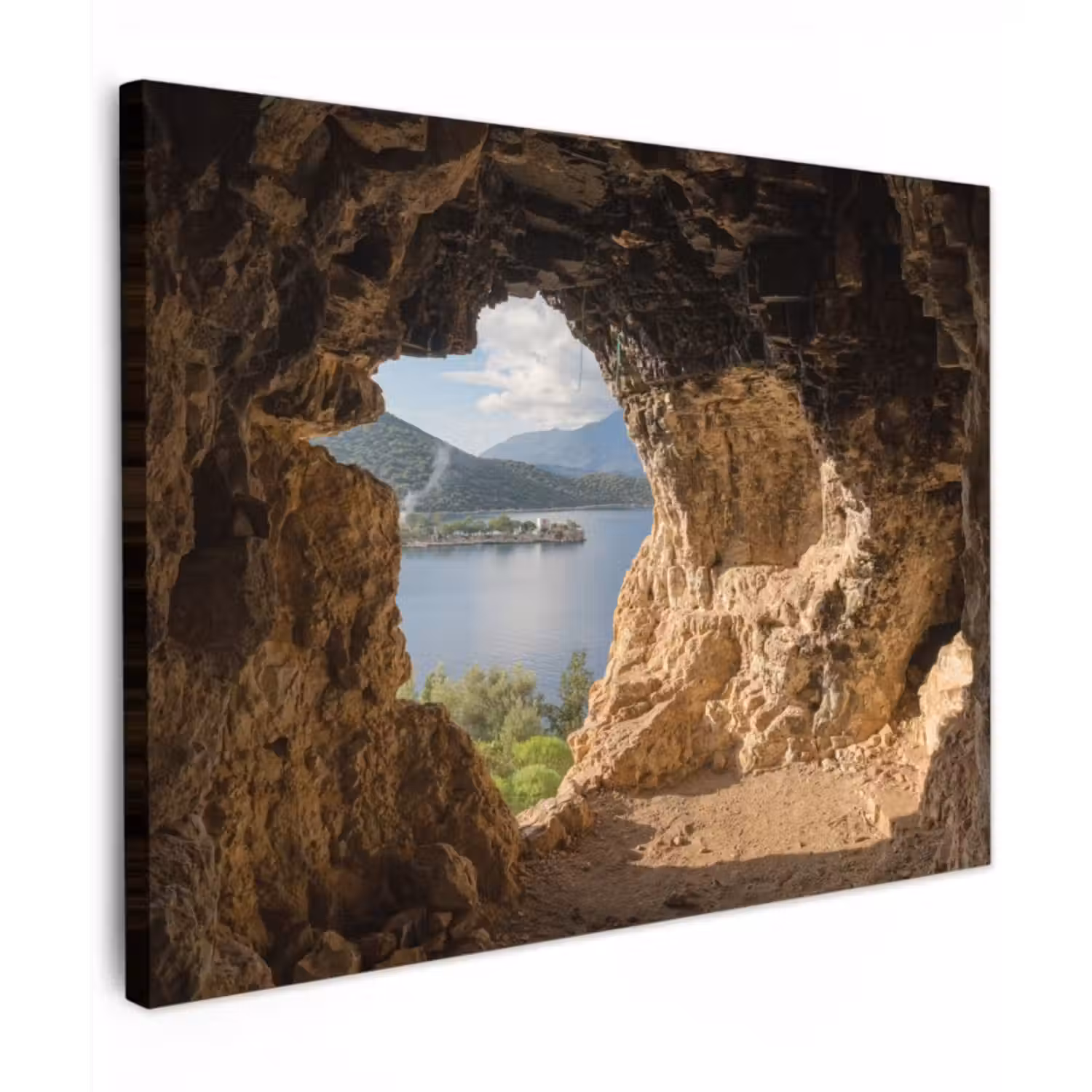 Canvas schilderij - Water - Grot - Natuur - Landschap