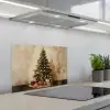 Kerstboom - Versierd - Kleurrijk keuken achterwand spatscherm klein -3d_schuin