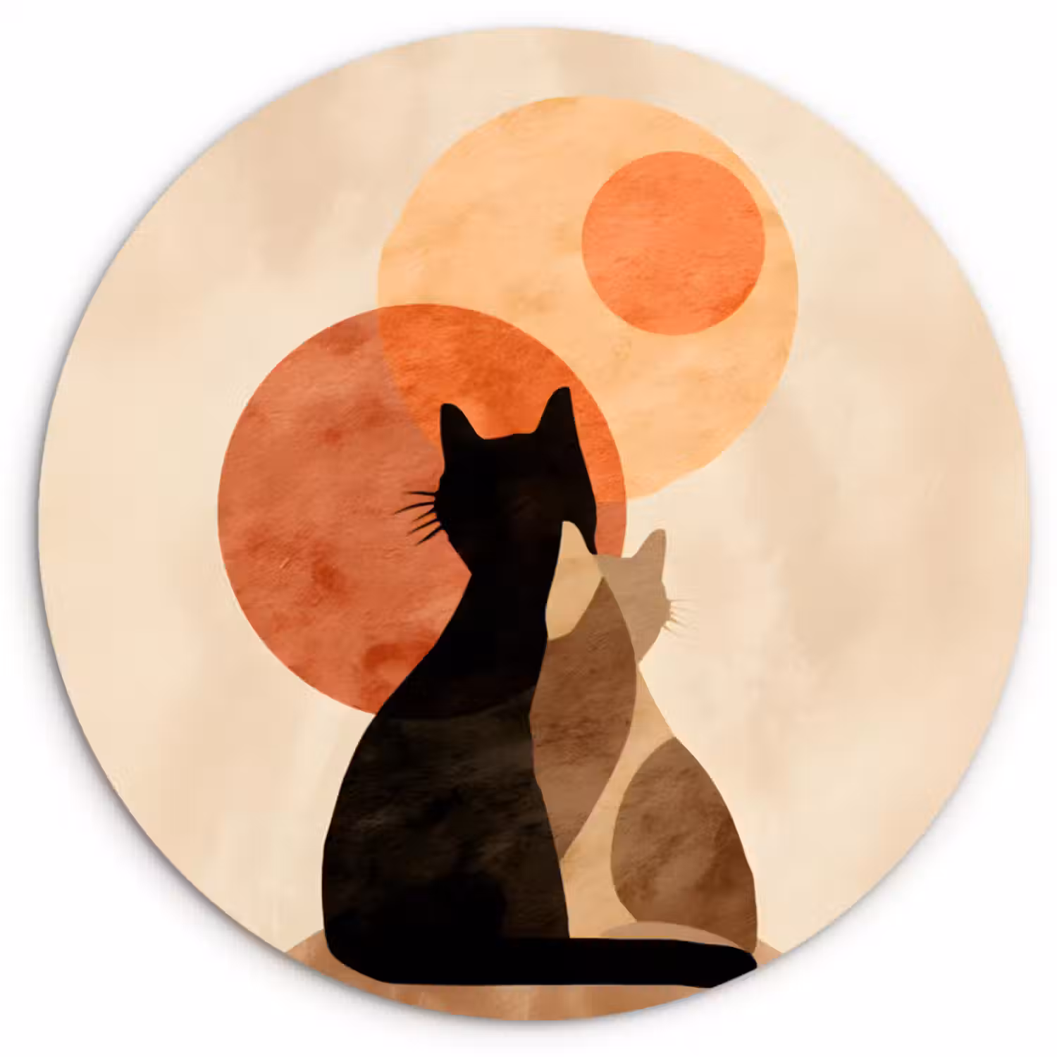 Muurcirkel - Katten - Zwart - Abstract - Cirkels