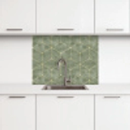 Subtiel - Geometrisch - Goud - Groen keuken achterwand 2 middel 865 -3d