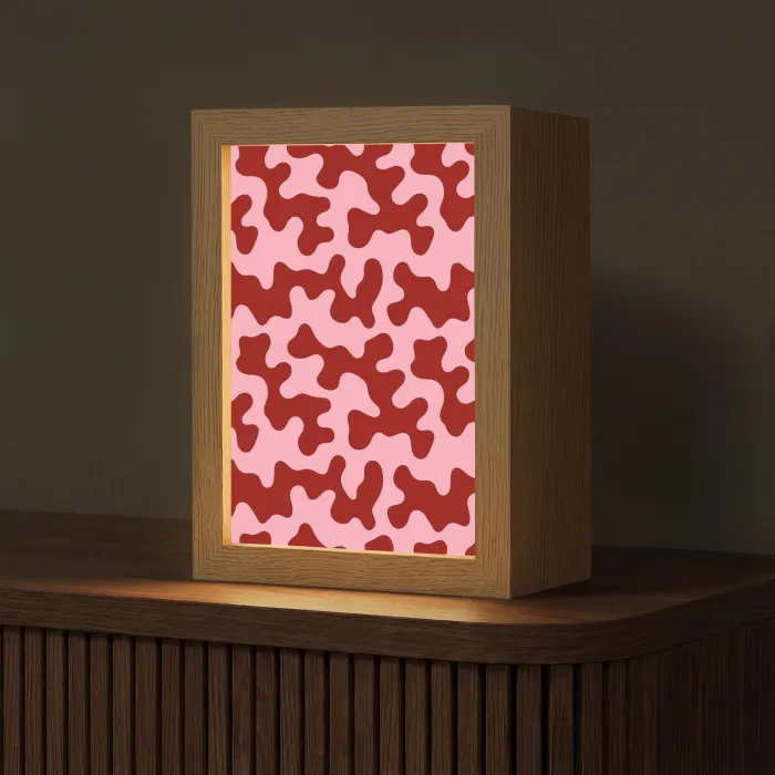 Modern - Abstract - Rood Light Box met kabel (Tafellamp) klein 925 -z3d_website