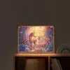 Paard - Hert - Sprookjesbos - Paars Light Box met batterij (Wandlamp kind) middel -sfeer1_kind