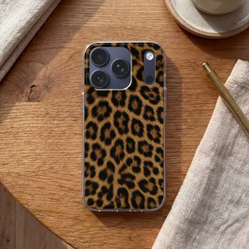 Pantervacht - Realistisch - Bruin Telefoonhoesje iPhone 17 Pro klein -sfeer1