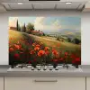 Klaprozen - Rood - Heuvels - Landschap keuken achterwand spatscherm klein -3d_website