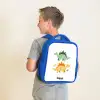 Dinos - Dieren - Groen - Oranje Kinderrugzak - Blauw middel -sfeer2
