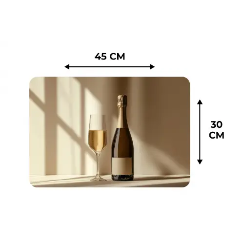 Champagne - Beige - Schaduw - Bubbels Placemat vinyl groot -specs