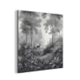 Bos - Hert - Zwart - Wit aluminium wit klein -3d