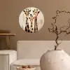 Giraffen - Cartoon - Crème Wandcirkel behangsticker klein -sfeer1