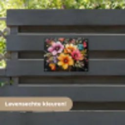 Bloemenpracht op Zwarte Achtergrond tuinposter los doek klein -sfeer3