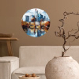 Bomen Frankfurt- Stad - Skyline - Brug Wandcirkel behangsticker klein -sfeer1