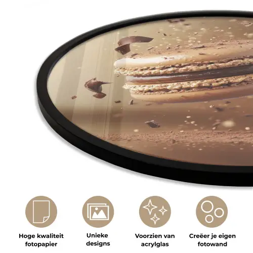 Chocolade - Macarons - Eten - Snoep Fotolijst rond zonder passe partout klein -closeup_NL