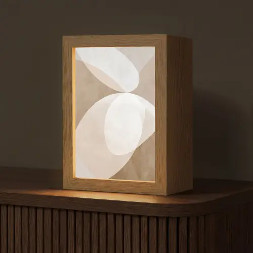 Ovale vormen - Transparant - Zachte overgang Light Box met kabel (Tafellamp) klein -z3d_website