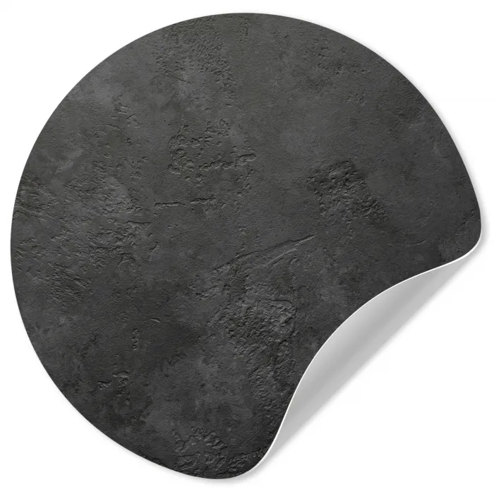 Beton - Structuur - Industrieel - Zwart - Grijs Wandcirkel behangsticker klein -3d