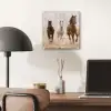 Kudde paarden - Stofwolk - Bruin - Zwart plexiglas 5mm klein -sfeer6