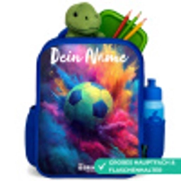 Neon - Bal - Kleurrijk Kinderrugzak - Blauw middel -inhoud_DE
