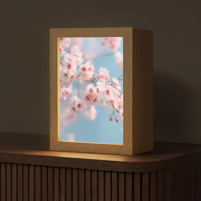 Takken - Bloesems - Roze Light Box met kabel (Tafellamp) klein -z3d_website