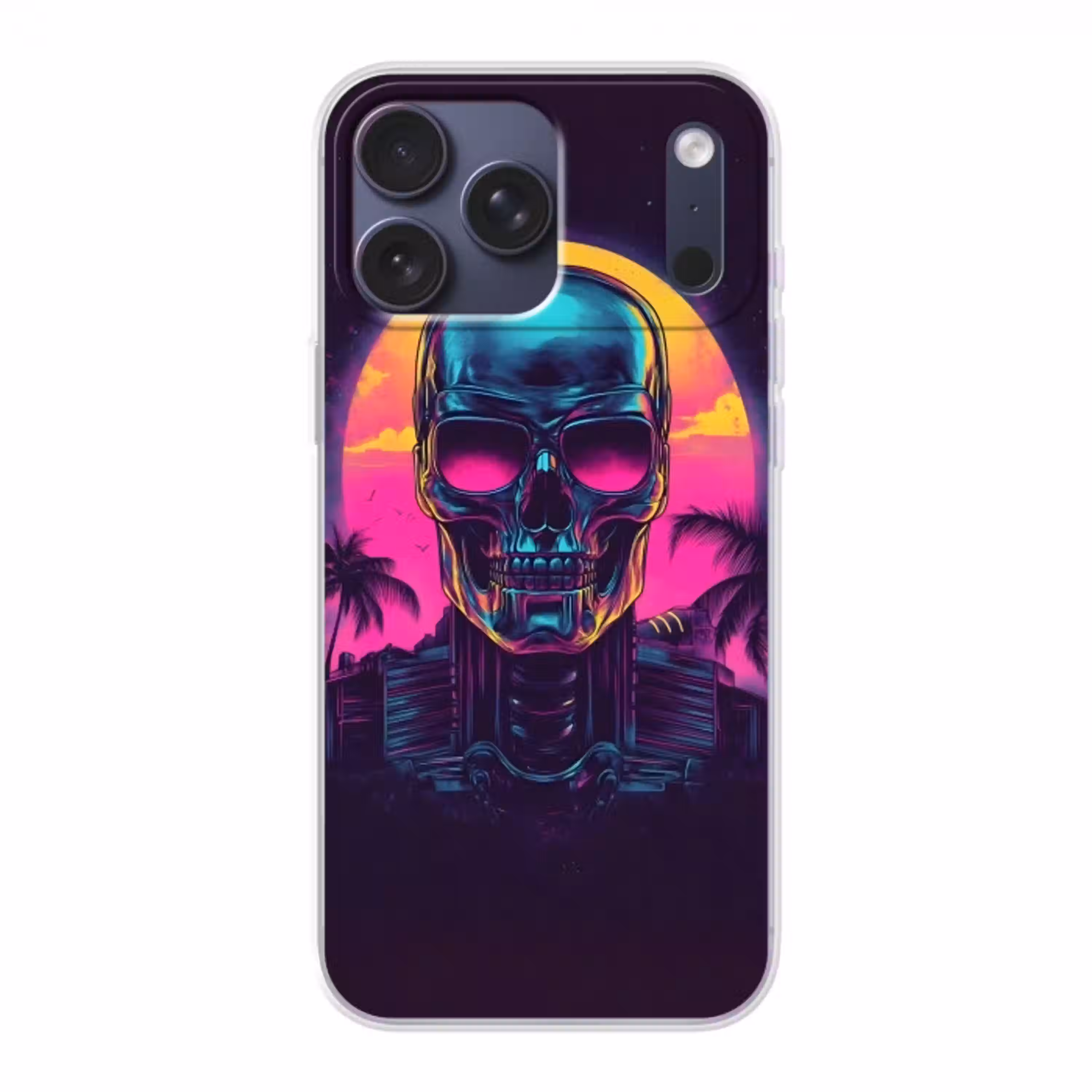 Palmbomen - Hoofd - Metallic - Zonsondergang Telefoonhoesje iPhone 17 Pro Max klein -3d