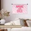 Amore vita sole - Roze - Hartjes Wandkleed katoen klein -sfeer1