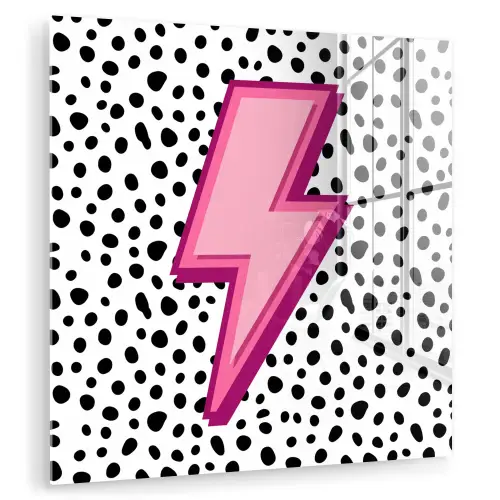 Bliksem - Roze - Stippen plexiglas 5mm klein -zzzproduct_nieuw