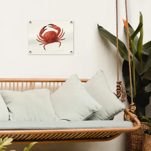 Krab - Felrood - Poten tuinposter los doek klein -sfeer7