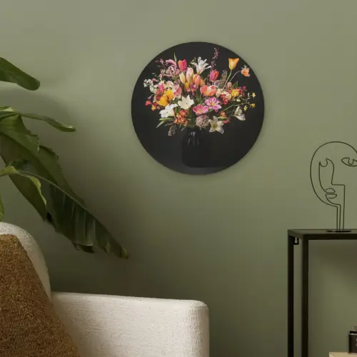Vaas - Bloemen - Tulpen Akoestische PET Vilt - Rond klein -sfeer2