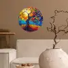 Boom - Zon - Verflook - Kleuren - Abstract Wandcirkel behangsticker klein -sfeer1