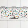 Patronen - Bloemen - Bladeren keuken achterwand 2 middel 871 -3d