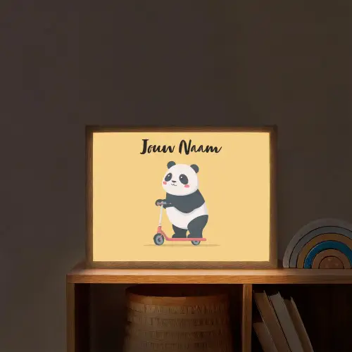 Panda - Step - Geel Light Box met batterij (Wandlamp kind) middel -sfeer1_kind