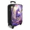 Portret van een Eenhoorn tussen Paarse Bloemen NBS - Handbagage koffer - Unisex middel -productfoto_3d