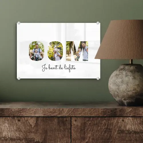Oom - Lettercollage plexiglas 5mm klein -sfeer3