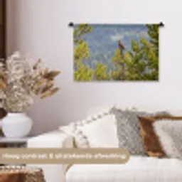 Uil - Oehoe - Bomen - Natuur Wandkleed katoen klein -sfeer1