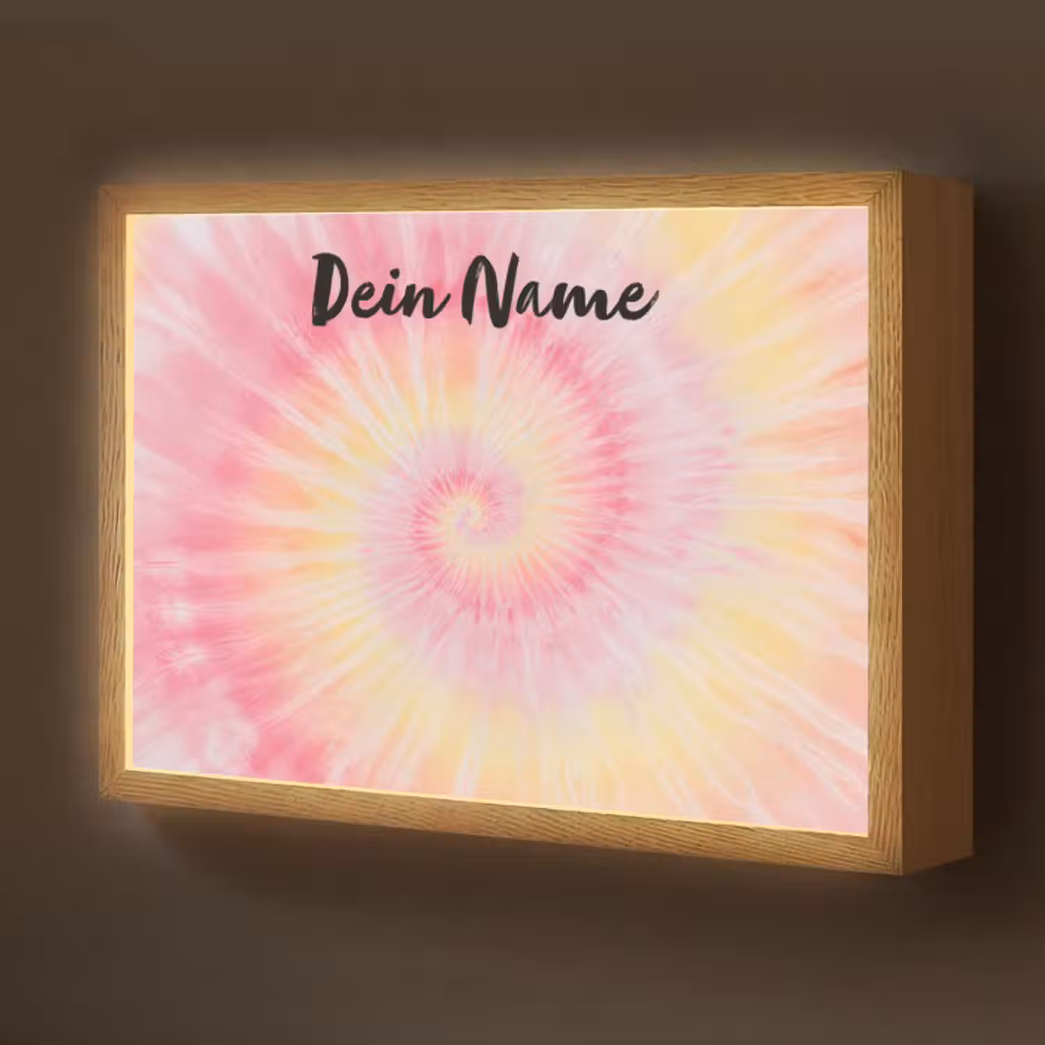 Lightbox - Wandlampe Kinderzimmer mit Namen - Spirale - Pastell - Rosa