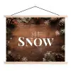 Sneeuw - Houtlook - Quote - Let it snow textielposter latten blank klein -3d