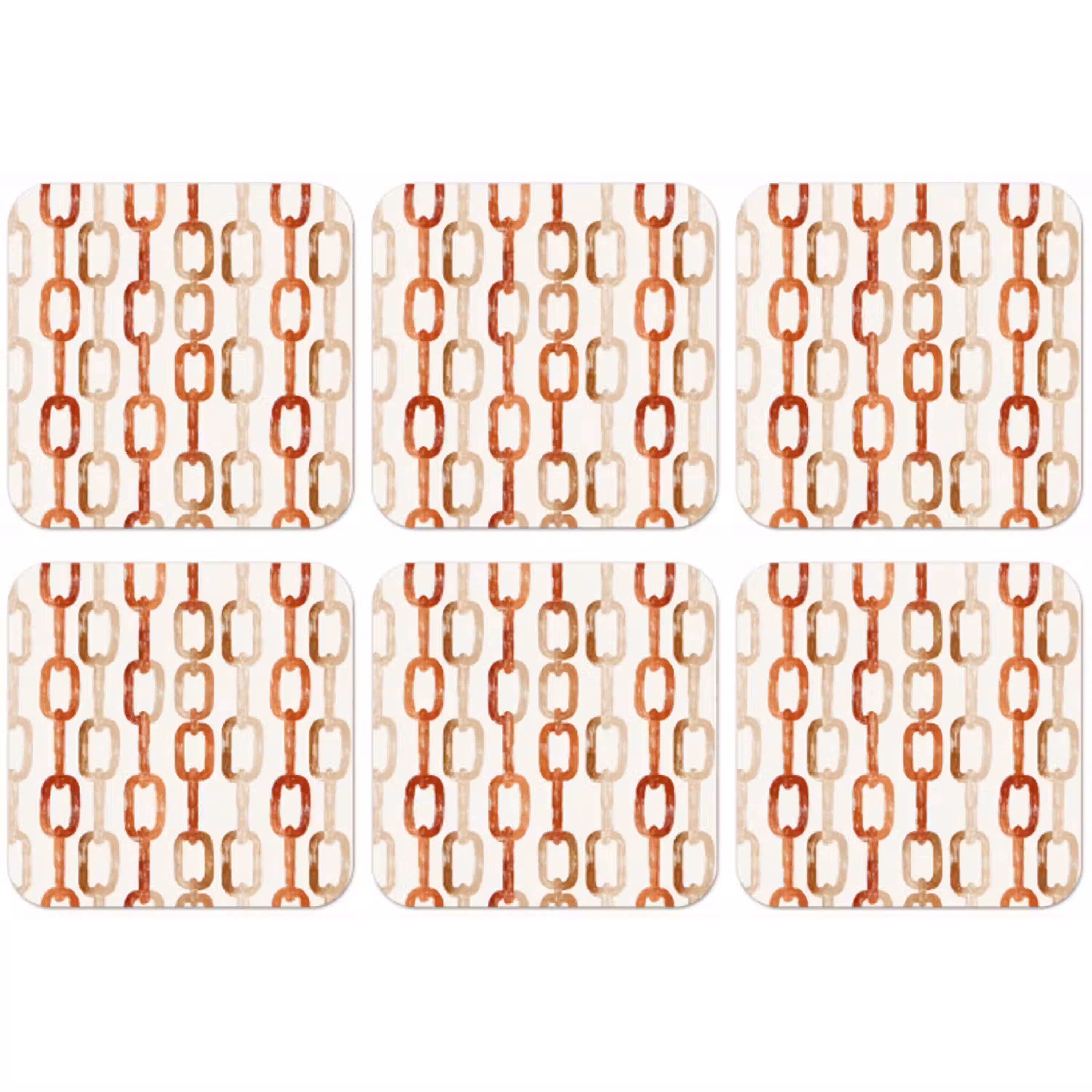 Schakels - Patroon - Aquarel - Terracotta onderzetter kurk middel 366 -zkaufland3dotto