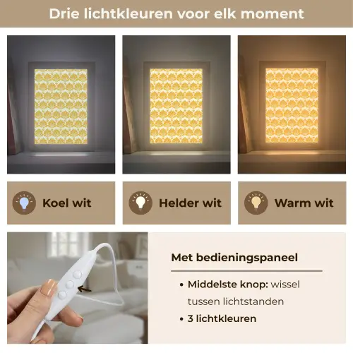 Patroon - Motief - Geel Light Box met kabel (Tafellamp) klein 925 -USP_lichtkleurNL