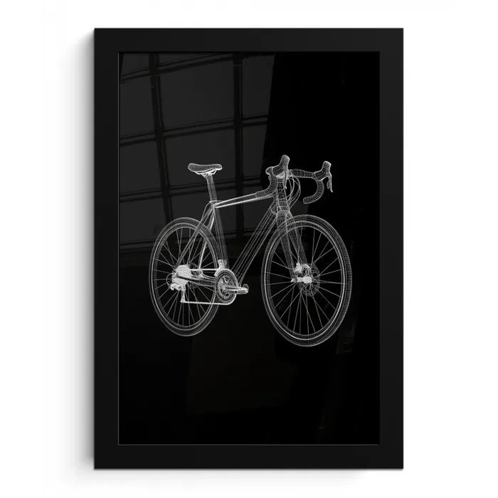 Lijnen - Illustratie - Wit fotolijst zwart zonder passe partout klein -3d