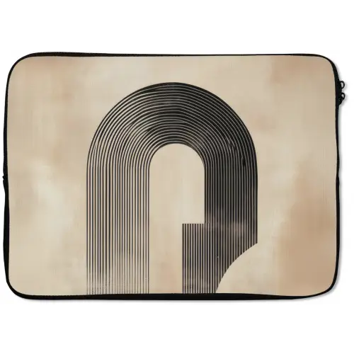 Boog -  Strepen - Minimalistisch - Zwart laptophoes neopreen klein -zkaufland3dotto