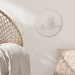 Boom - Mist - Sneeuw - Winter - Minimalistisch Akoestische PET Vilt - Rond klein -sfeer4