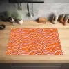 Retro - Golvend - Oranje Inductie beschermer vinyl 3mm klein 276 -sfeer5