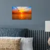 Zonsondergang - Zee - Lucht - Oranje - Horizon - Water poster papier klein -sfeer2