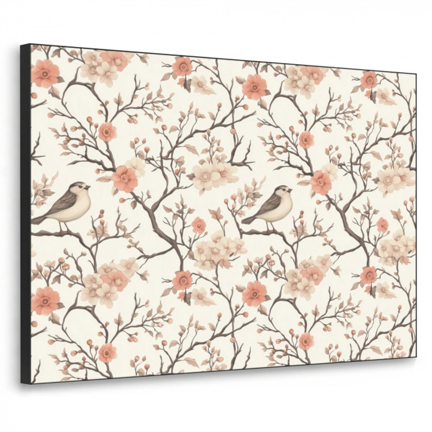 Kersenbloesem - Mus - Roze Textielframe zwart klein 947 -3d
