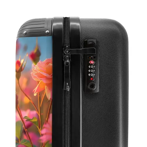 Roze rozen bij zonsondergang. NBS - Handbagage koffer - Unisex middel -slot