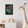 Roos - Bladeren - Dieprood fotolijst zwart zonder passe partout klein -usfeer4_kinderkamer