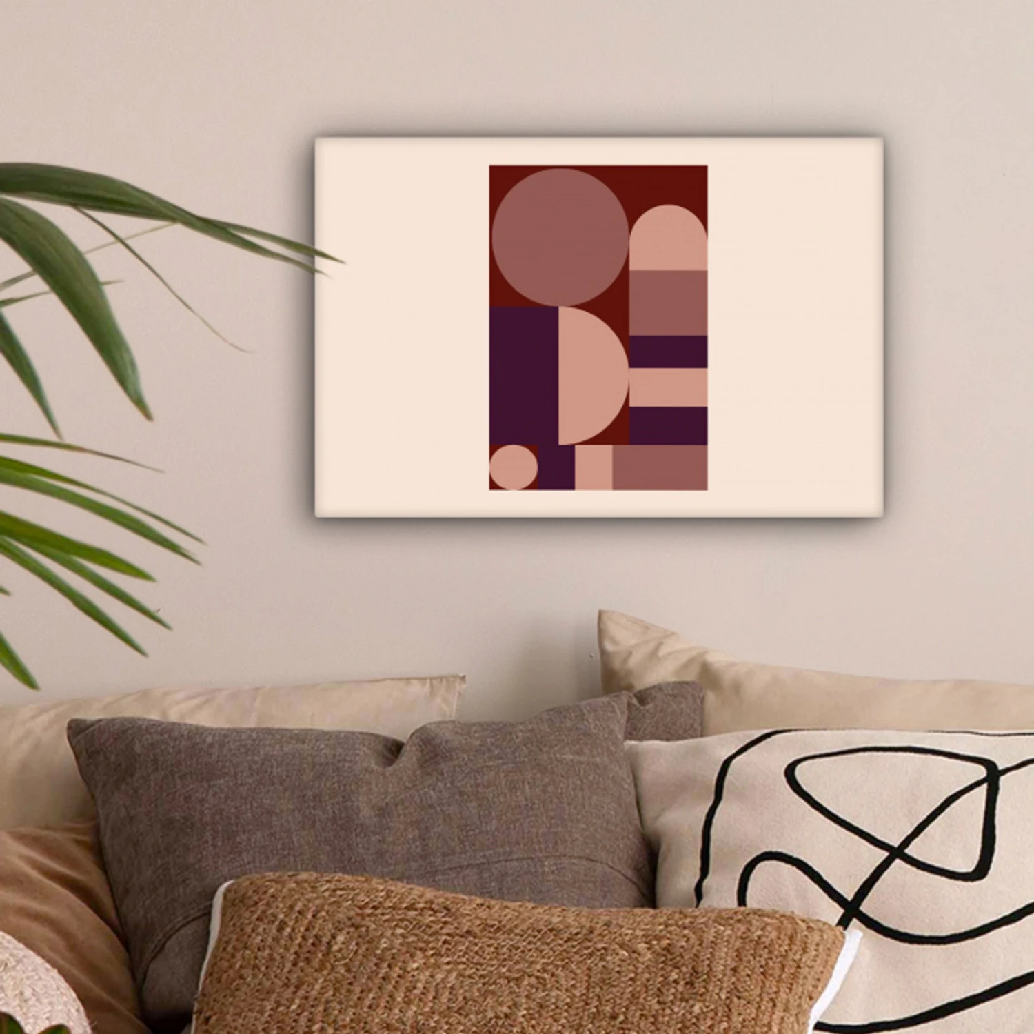 Geometrisch - Cirkels - Rood canvas 2cm klein -sfeer1