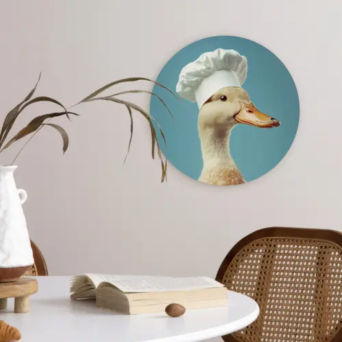 Eend - Koksmuts - Cute - Vogel Wandcirkel plexiglas klein -sfeer4