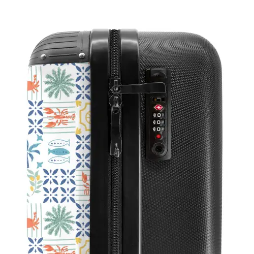 Zomer tegel patroon kleurrijk NBS - Handbagage koffer - Kinderen Unisex middel -slot